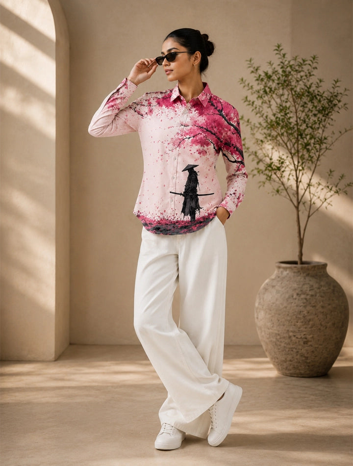Pink Blossom Printed His & Hers Unisex Shirt