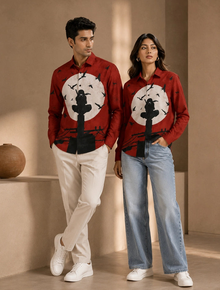 Red Samurai Printed His & Hers Unisex Shirt