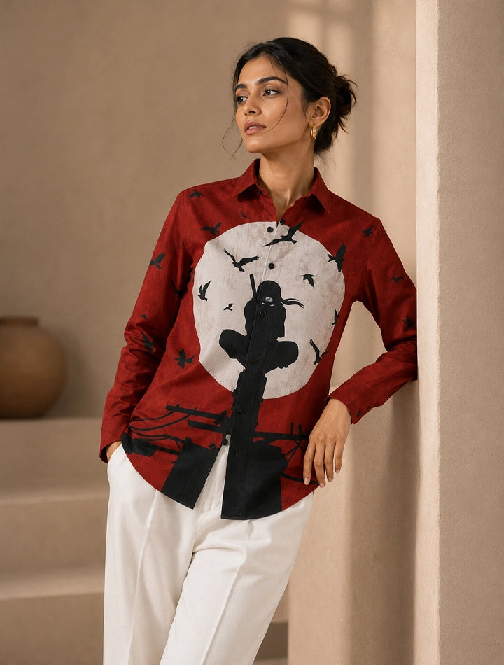 Red Samurai Printed His & Hers Unisex Shirt