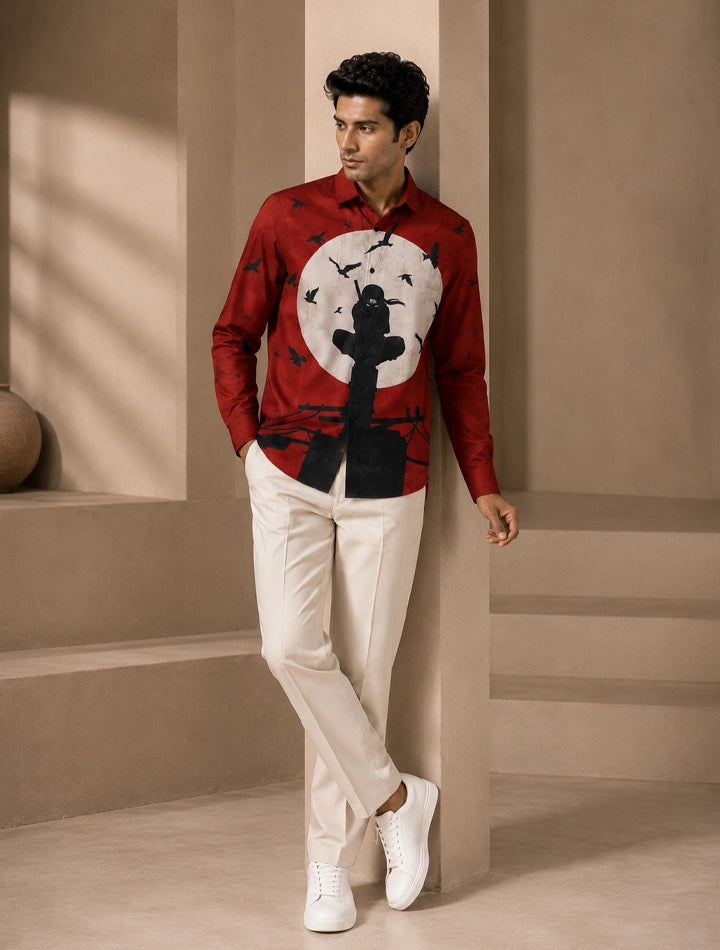 Red Samurai Printed His & Hers Unisex Shirt