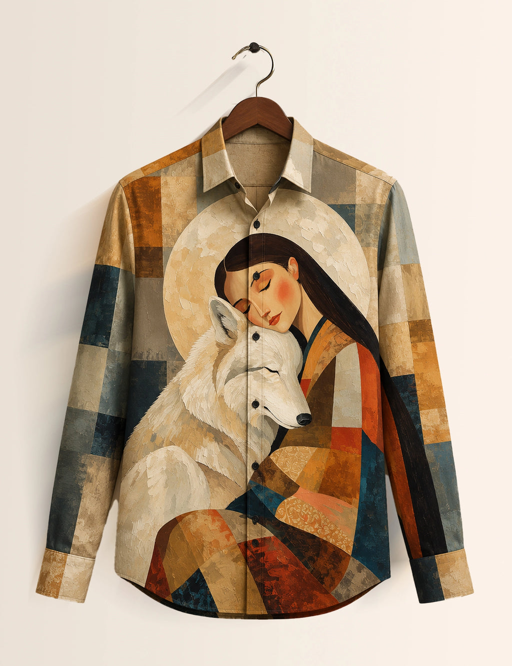 Wolf Printed His & Hers Unisex Shirt