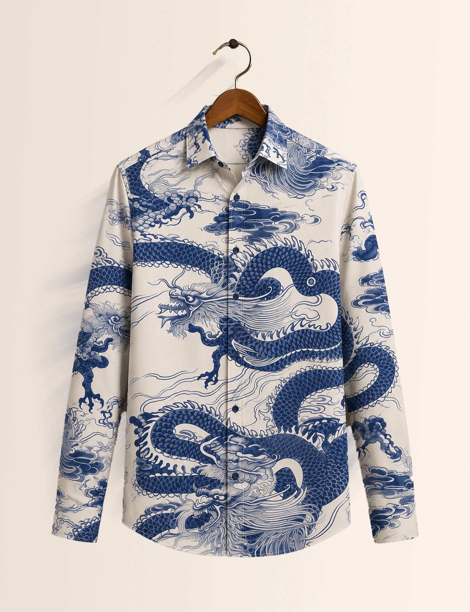 White Dragon Printed His & Hers Unisex Shirt