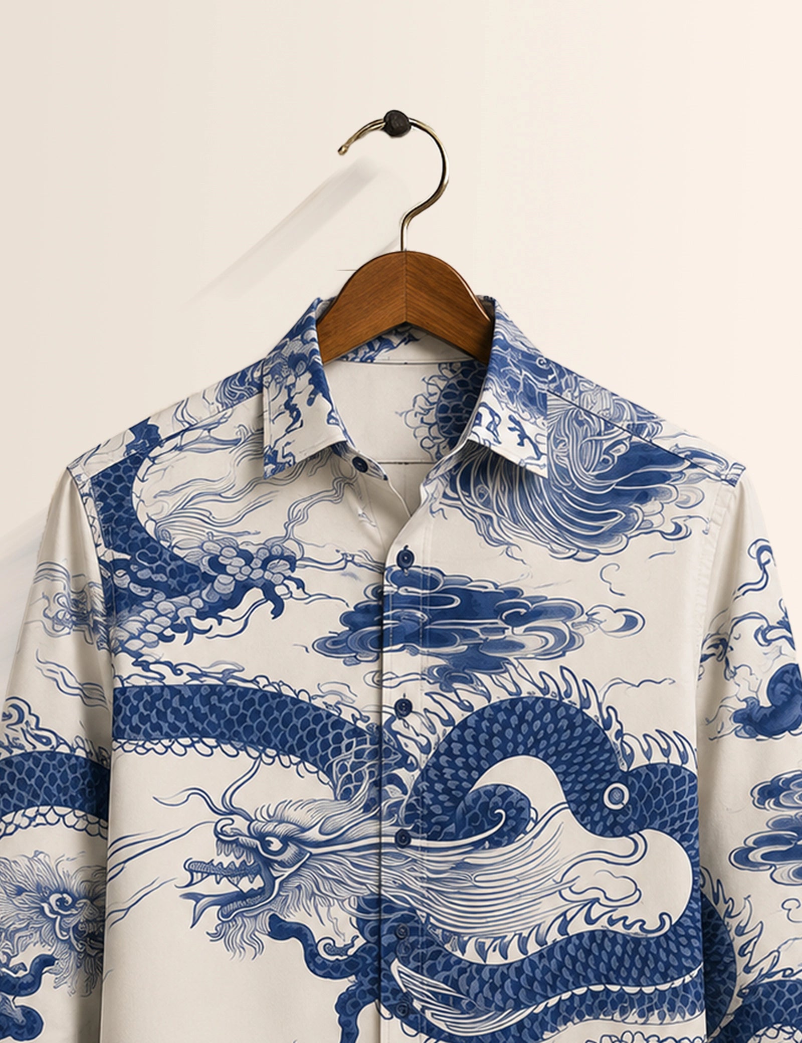 White Dragon Printed His & Hers Unisex Shirt