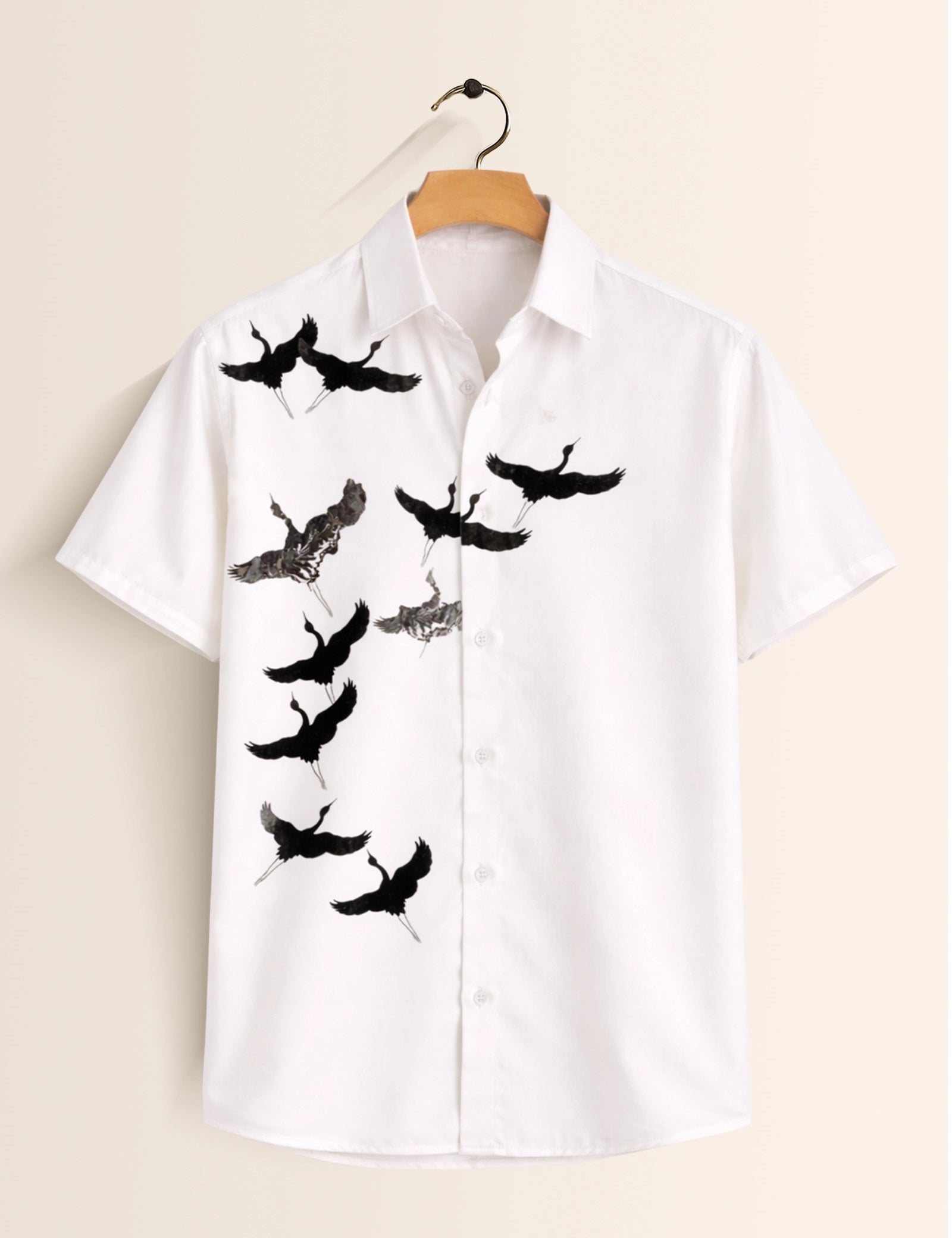 Flying Flamingo Mens Classic Half Sleeves Shirt - XPST