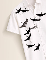Flying Flamingo Mens Classic Half Sleeves Shirt - XPST