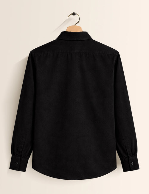 Black Flower Printed Mens Classic Full Sleeves Shirt - XPST