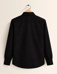Black Flower Printed Mens Classic Full Sleeves Shirt - XPST