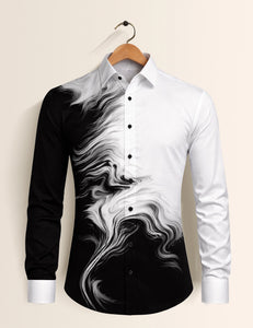 Black Faint Mens Classic Full Sleeves Shirt - XPST