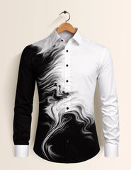 Black Faint Mens Classic Full Sleeves Shirt - XPST