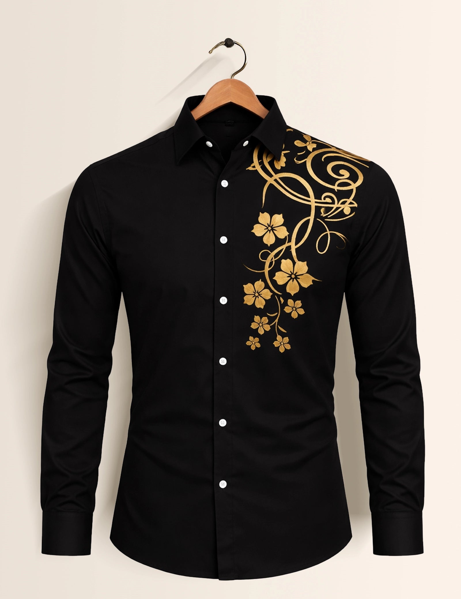 Golden Patch Printed Mens Classic Full Sleeves Shirt - XPST
