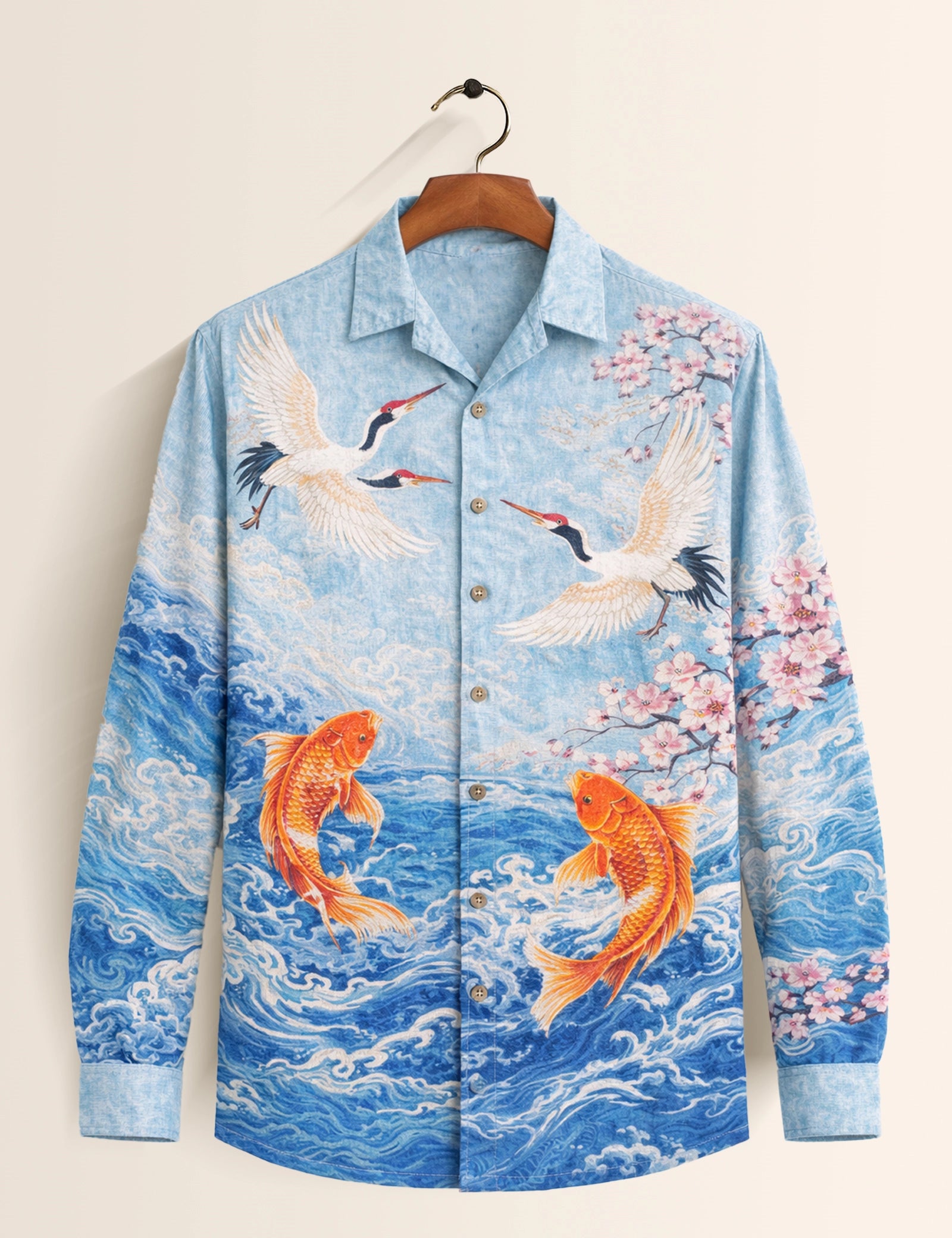 Gold Fish Printed Mens Classic Full Sleeves Shirt - XPST