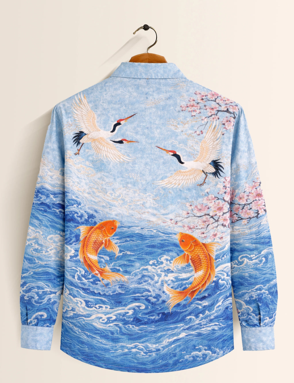 Gold Fish Printed Mens Classic Full Sleeves Shirt - XPST