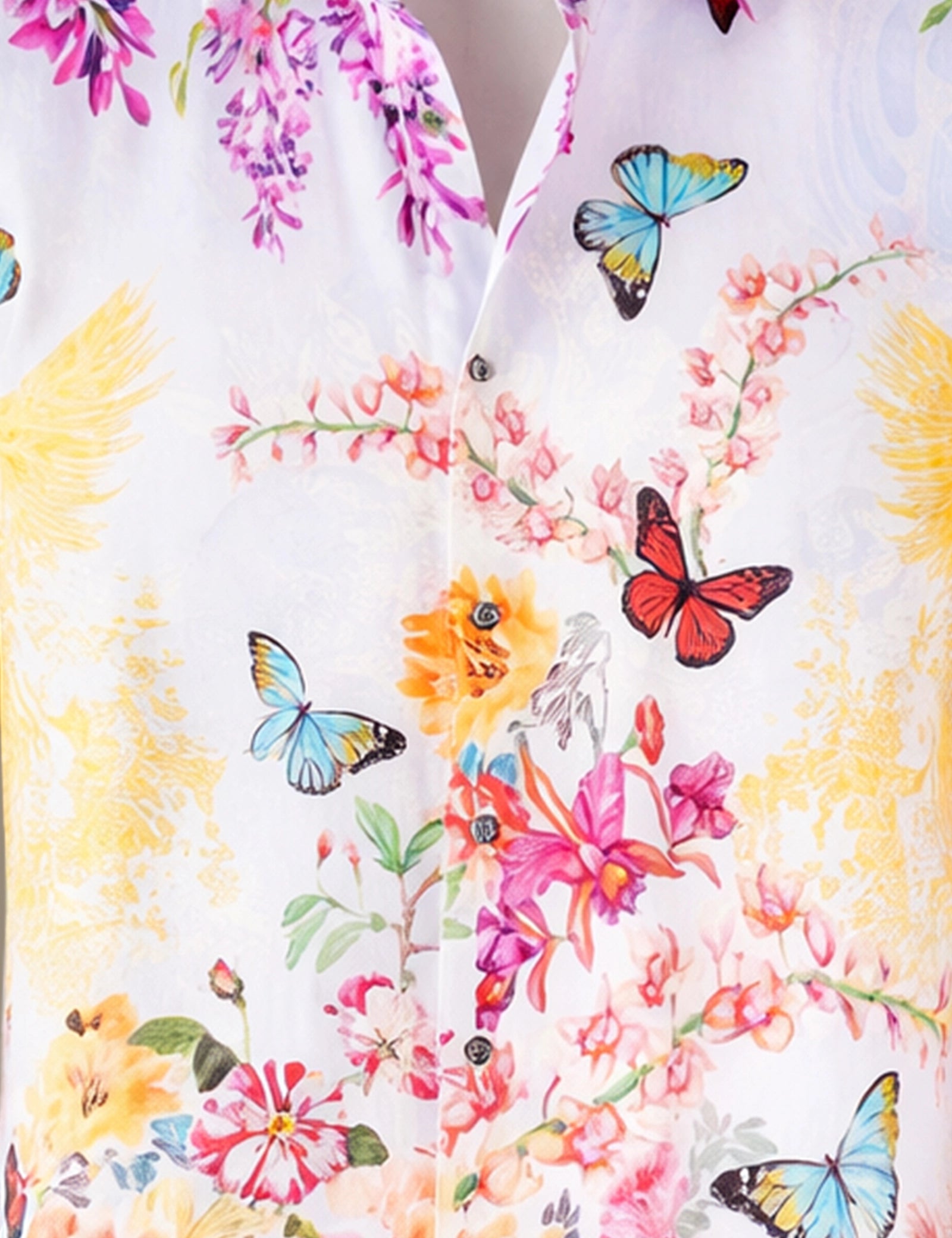Multi Butterfly Printed Mens Classic Full Sleeves Shirt - XPST