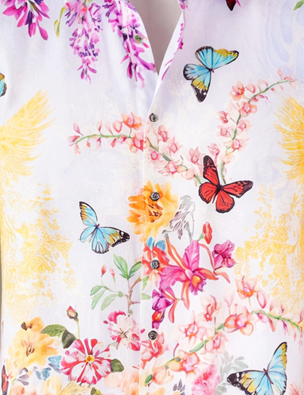 Multi Butterfly Printed Mens Classic Full Sleeves Shirt - XPST
