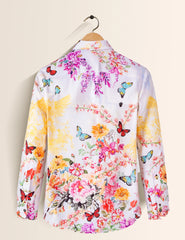 Multi Butterfly Printed Mens Classic Full Sleeves Shirt - XPST