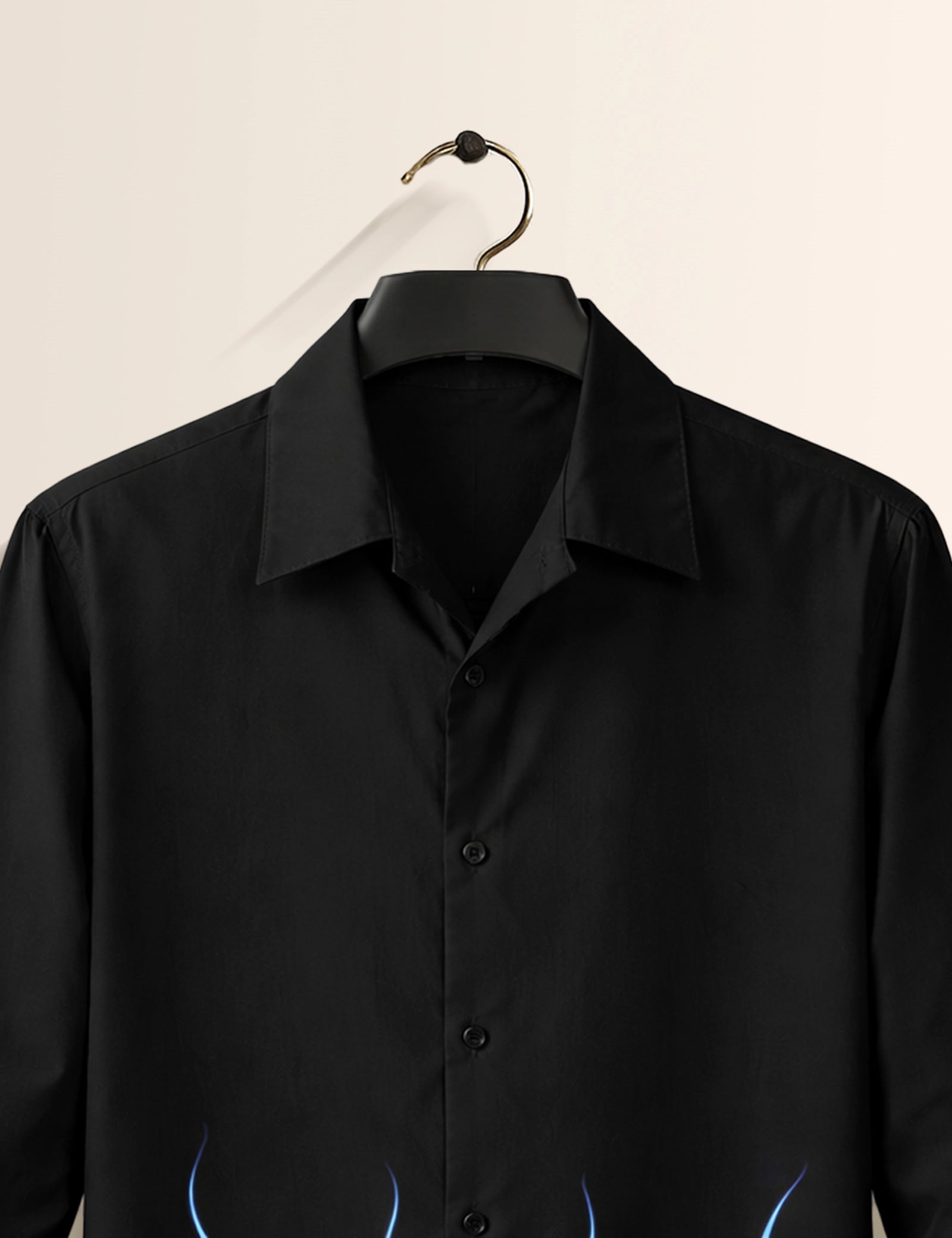 Navy Fire Printed Mens Classic Full Sleeves Shirt - XPST