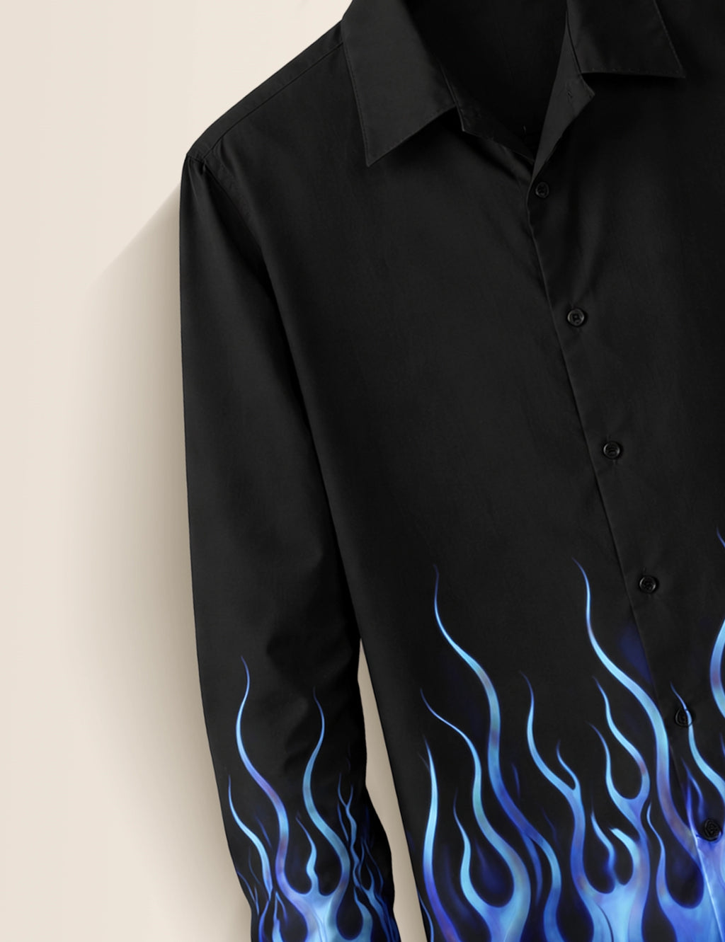 Navy Fire Printed Mens Classic Full Sleeves Shirt - XPST