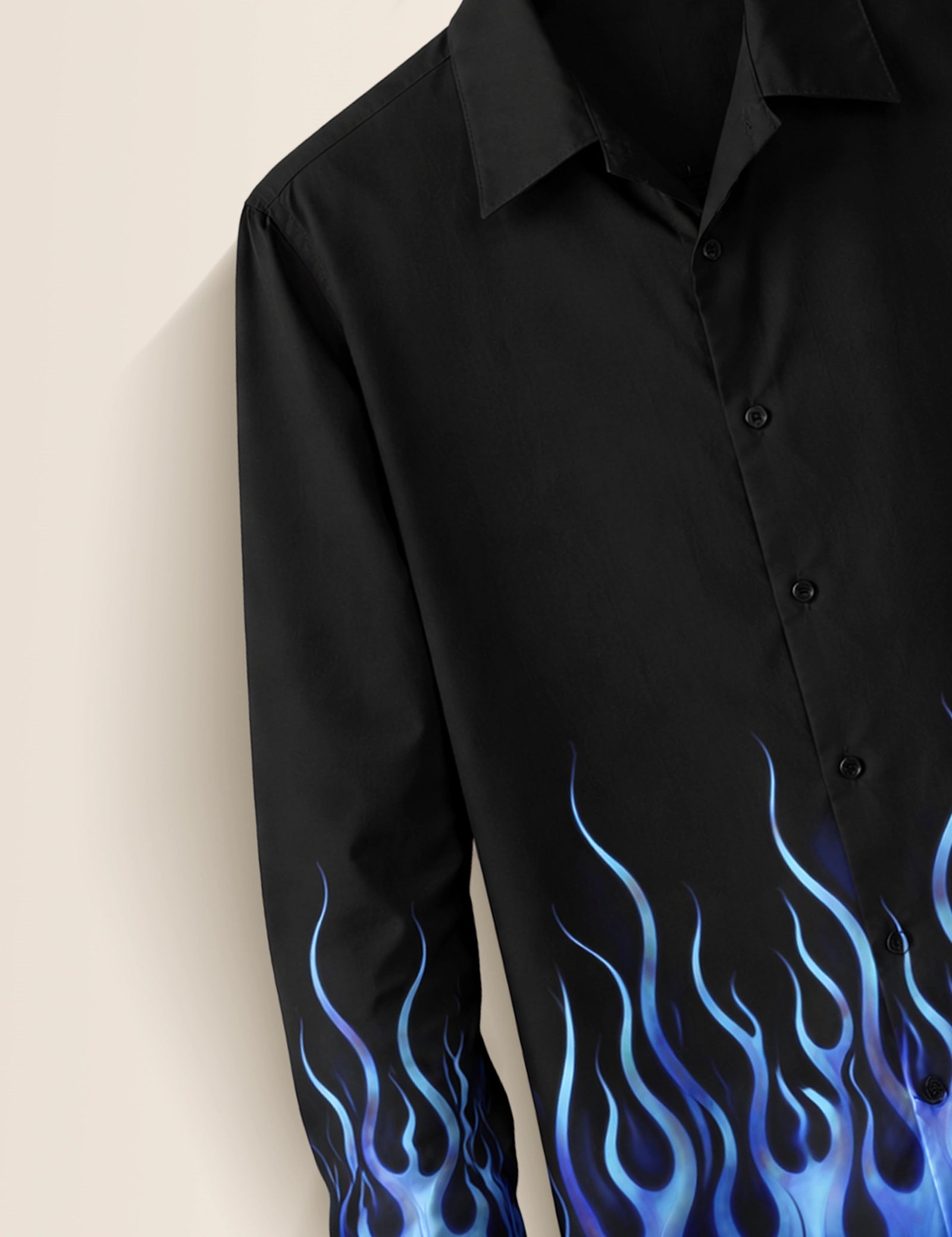 Navy Fire Printed Mens Classic Full Sleeves Shirt - XPST