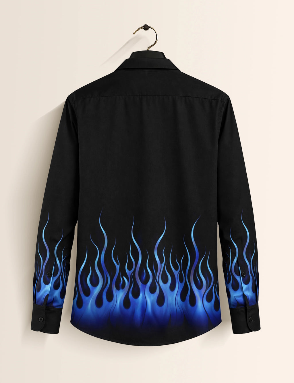 Navy Fire Printed Mens Classic Full Sleeves Shirt - XPST