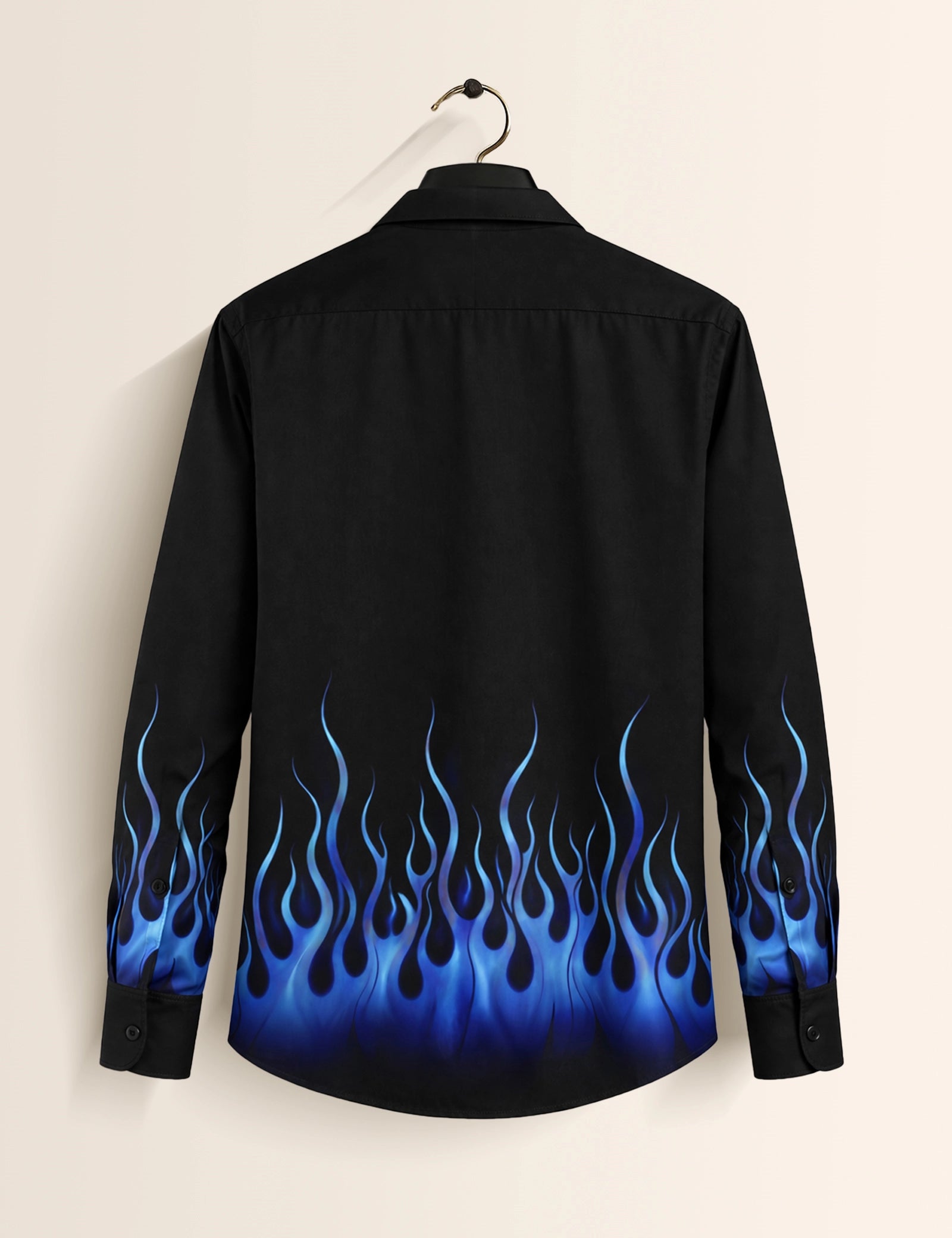 Navy Fire Printed Mens Classic Full Sleeves Shirt - XPST