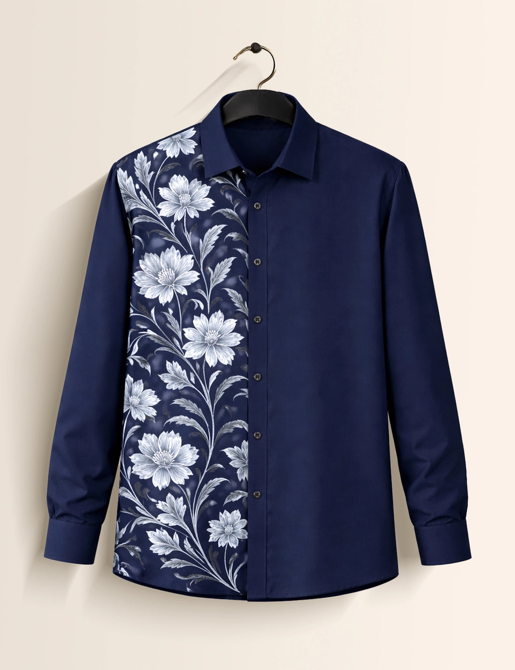 Navy Fool Printed Mens Classic Full Sleeves Shirt - XPST