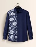 Navy Fool Printed Mens Classic Full Sleeves Shirt - XPST