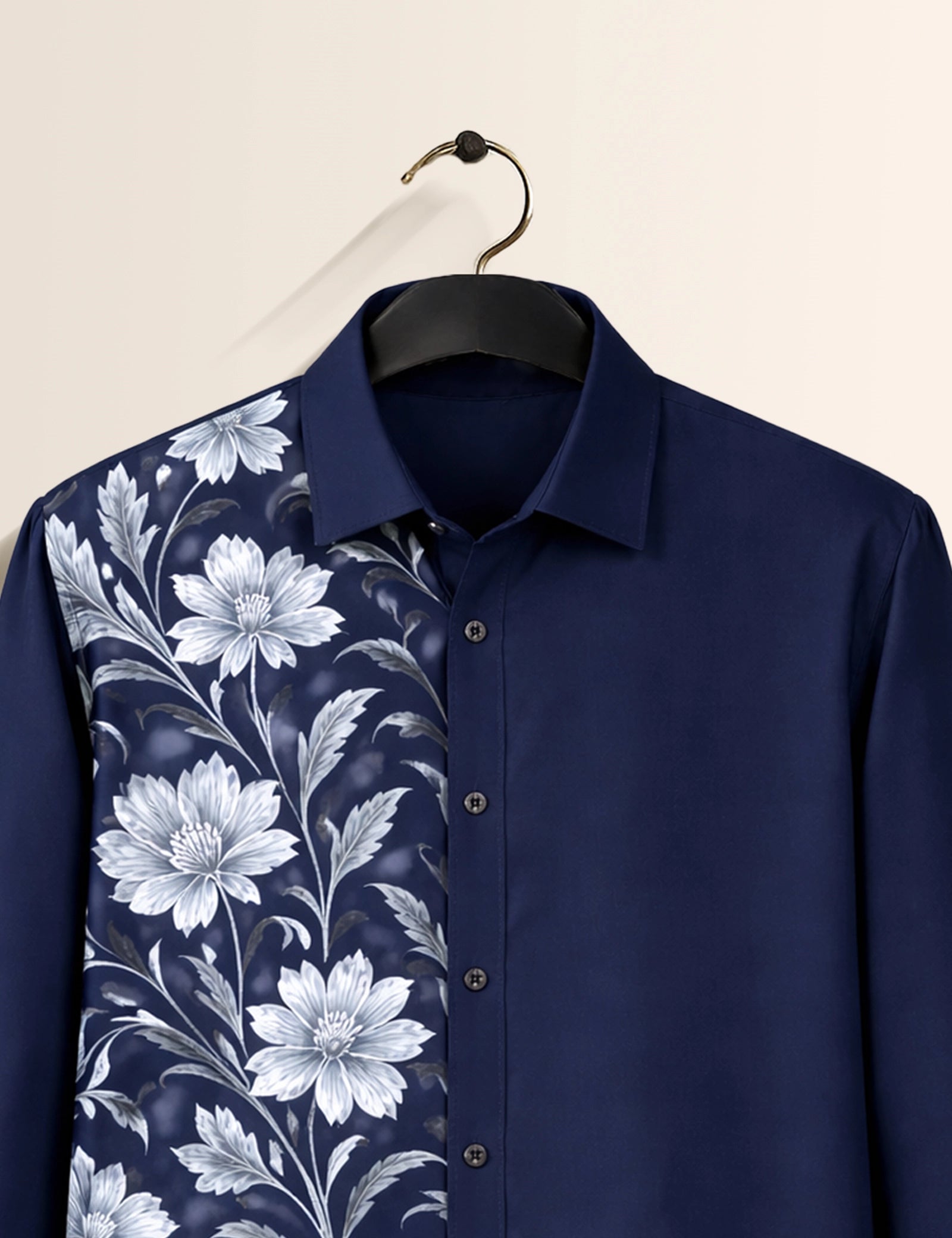 Navy Fool Printed Mens Classic Full Sleeves Shirt - XPST