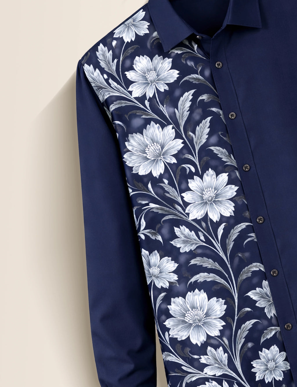 Navy Fool Printed Mens Classic Full Sleeves Shirt - XPST