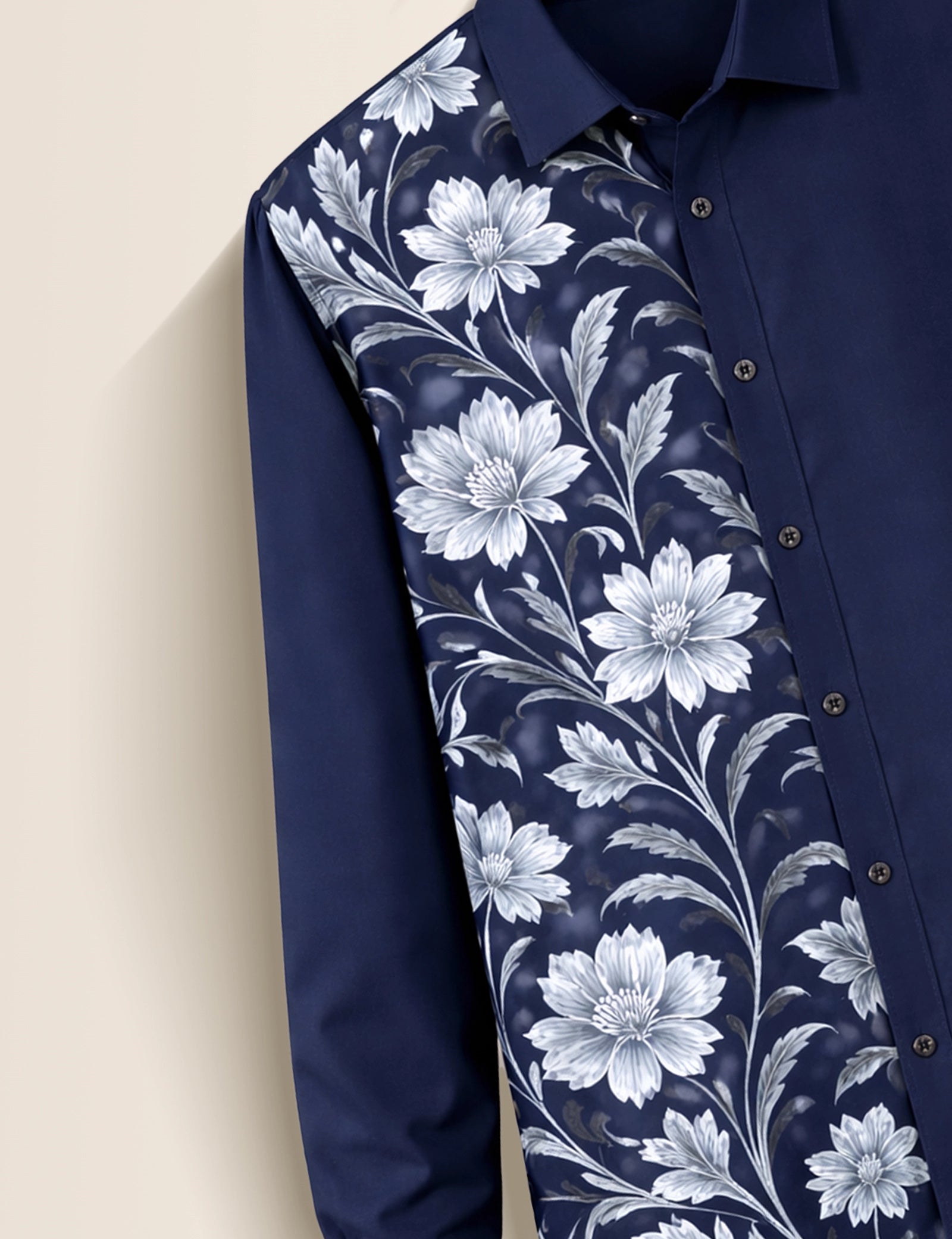 Navy Fool Printed Mens Classic Full Sleeves Shirt - XPST