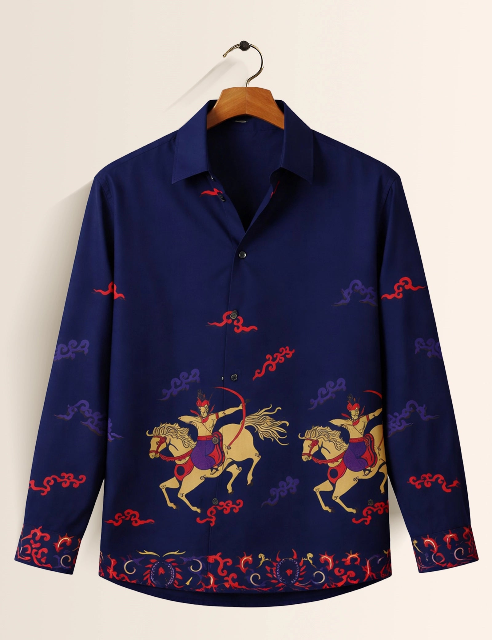 Navy Horse Mens Classic Full Sleeves Shirt - XPST