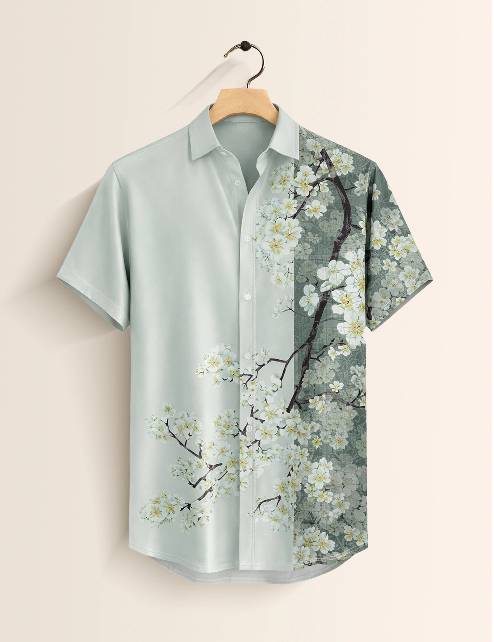 Green Tree Mens Classic Half Sleeves Shirt - XPST