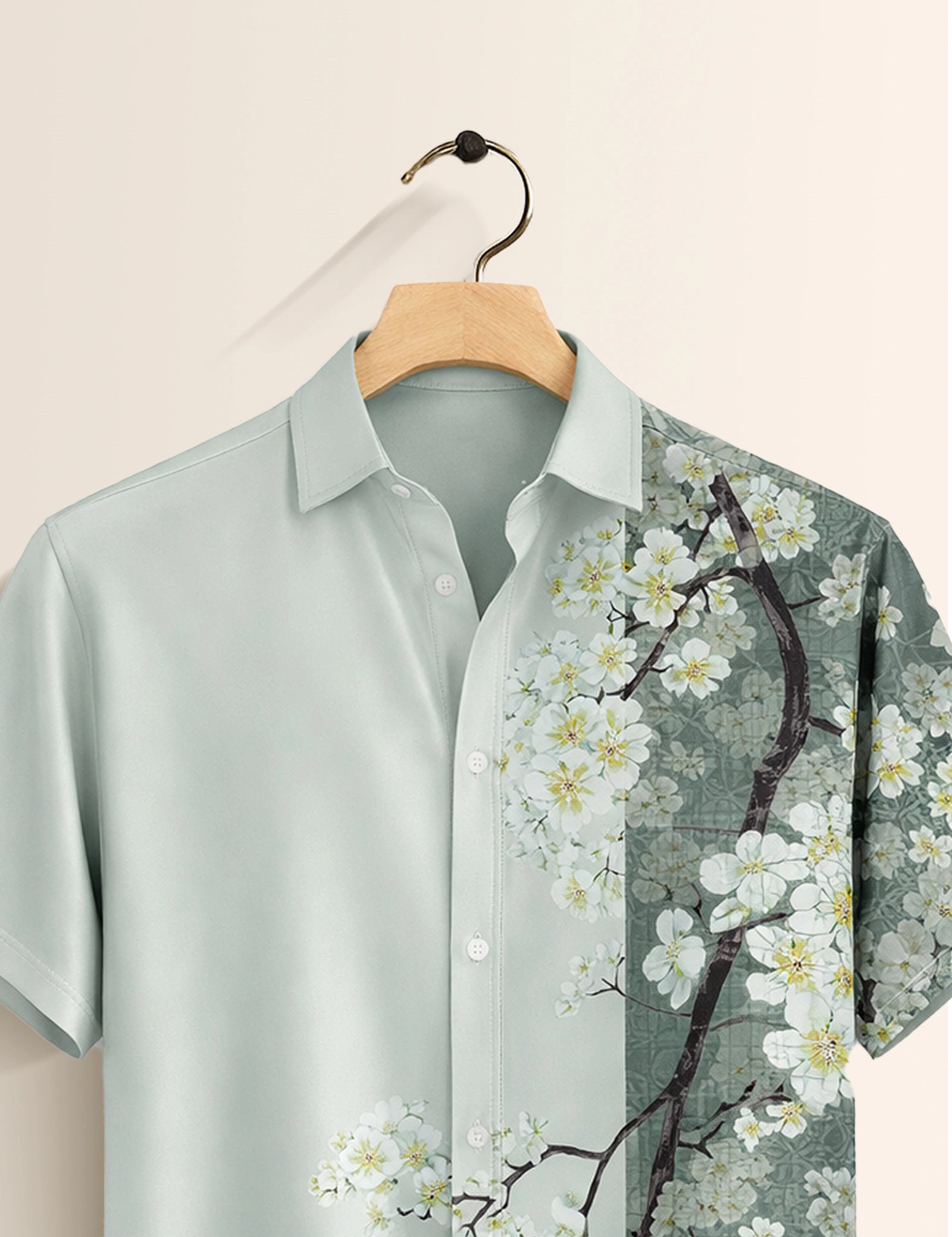 Green Tree Mens Classic Half Sleeves Shirt - XPST