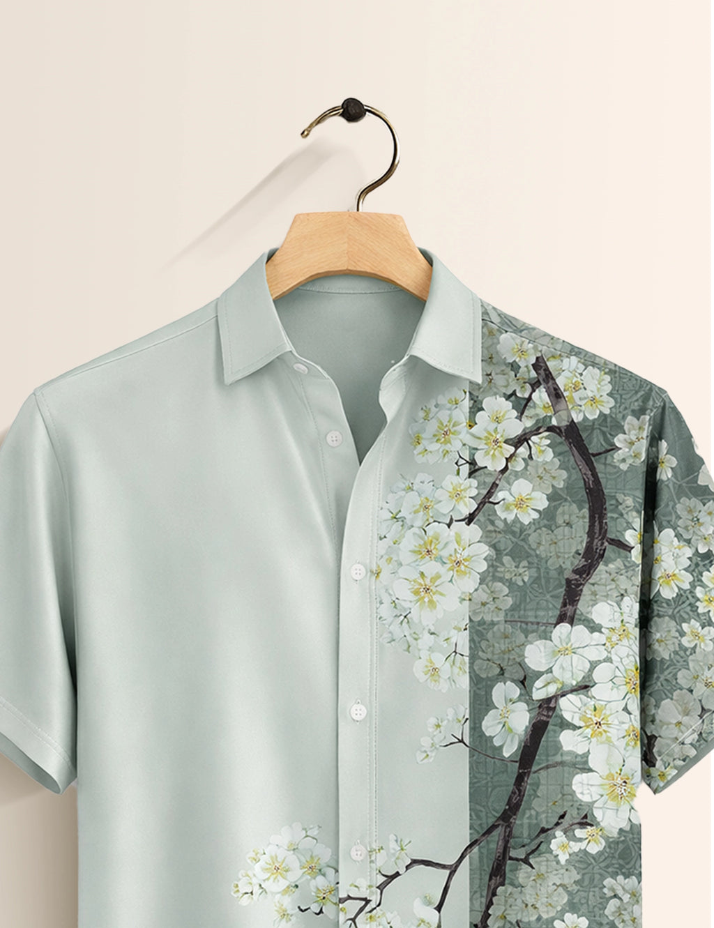 Green Tree Mens Classic Half Sleeves Shirt - XPST