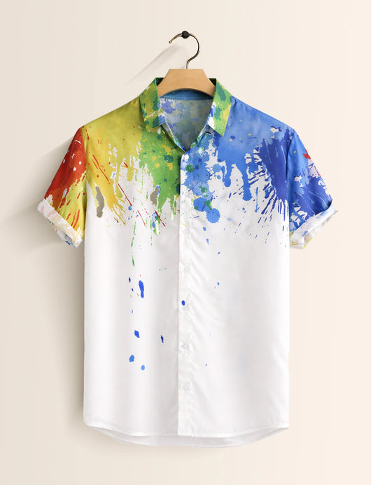 Holi Splash Mens Classic Half Sleeves Shirt - XPST