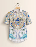 Mandala Decoration Mens Classic Half Sleeves Shirt - XPST