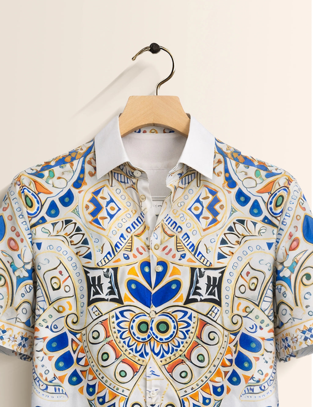 Mandala Decoration Mens Classic Half Sleeves Shirt - XPST