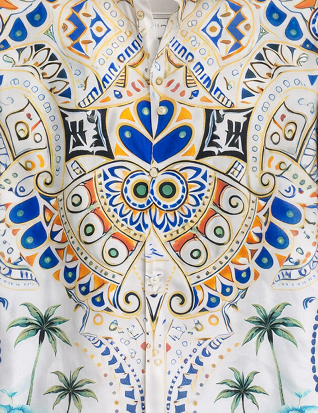 Mandala Decoration Mens Classic Half Sleeves Shirt - XPST