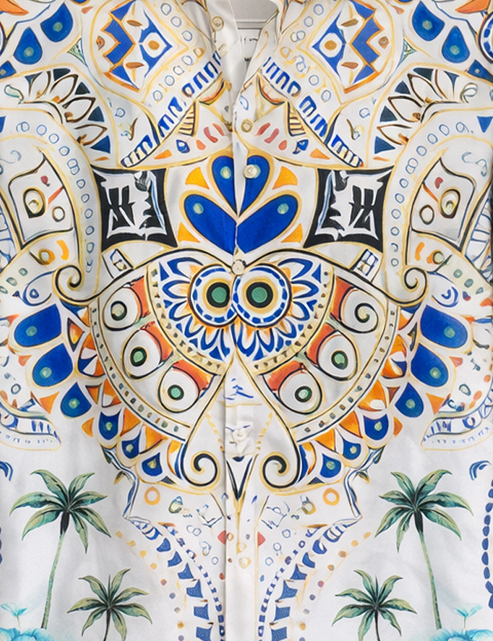 Mandala Decoration Mens Classic Half Sleeves Shirt - XPST