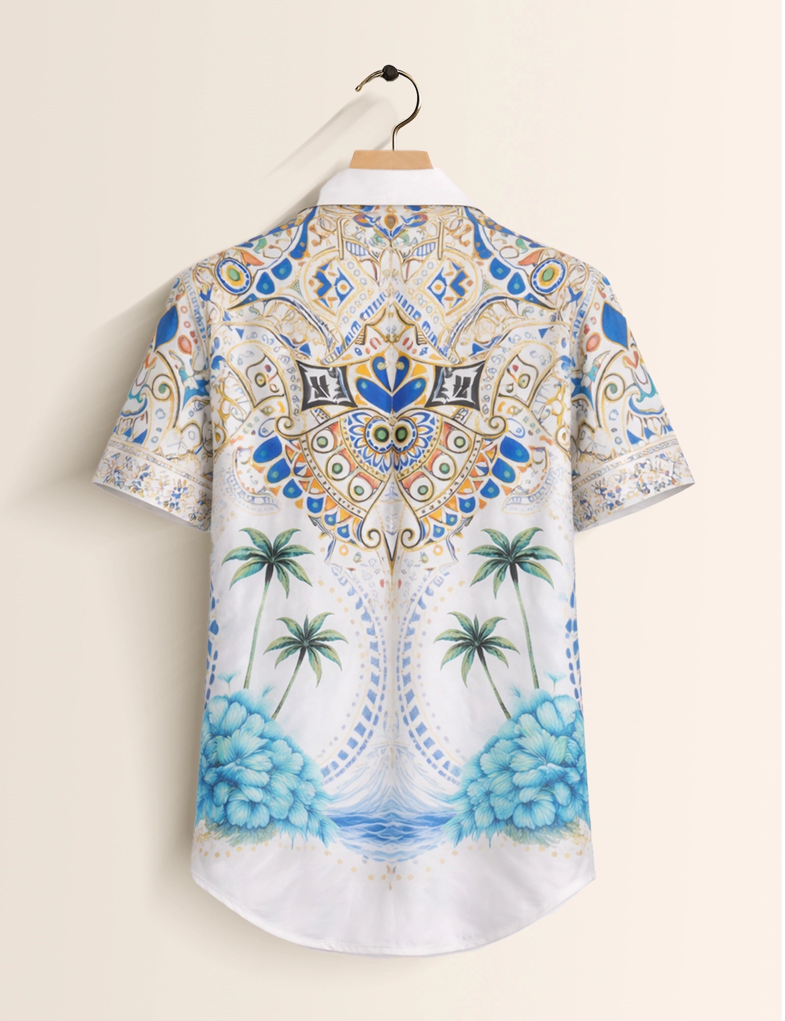 Mandala Decoration Mens Classic Half Sleeves Shirt - XPST