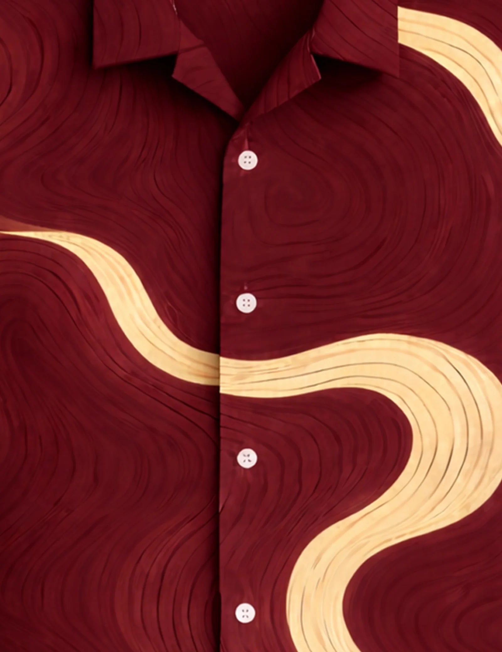 Maroon Wavy Printed Boys Half Sleeves Shirts - XPST