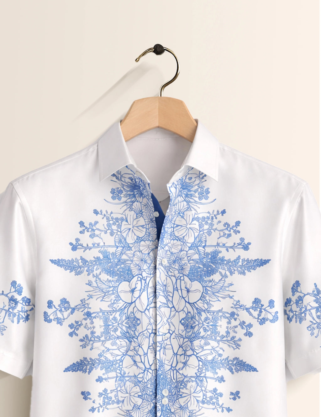Mirror Flower Mens Classic Half Sleeves Shirt - XPST