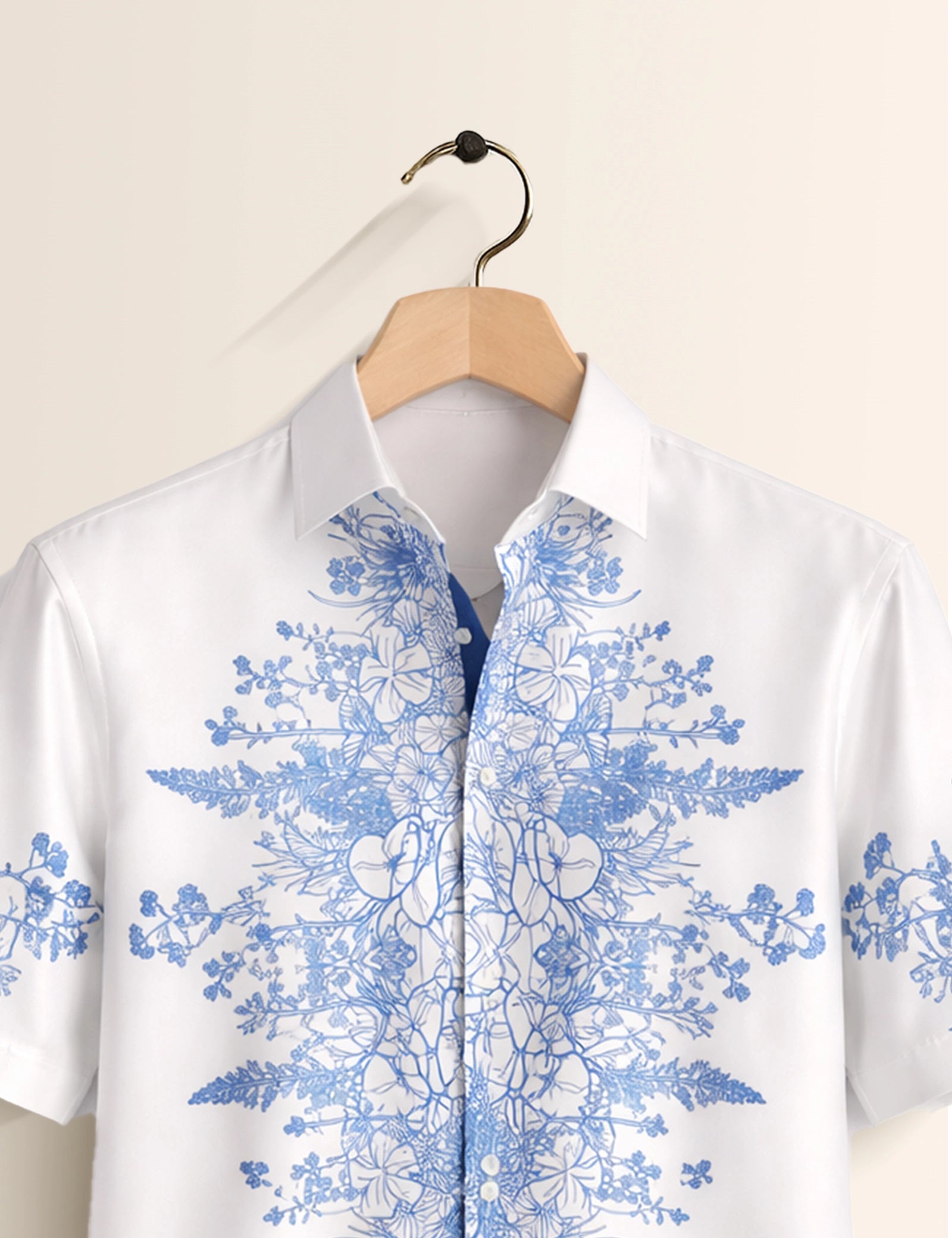 Mirror Flower Mens Classic Half Sleeves Shirt - XPST