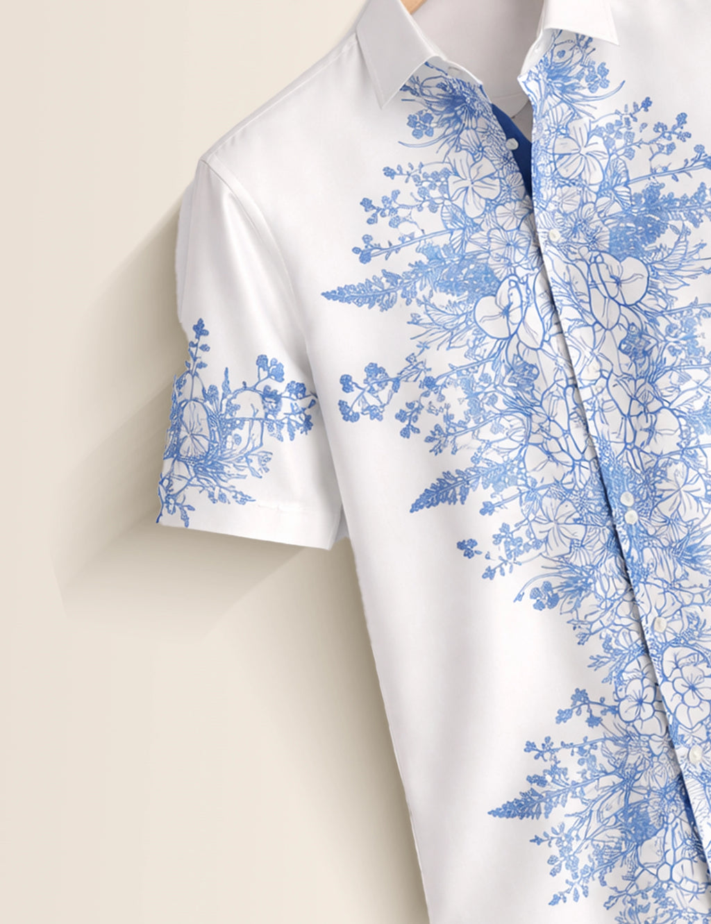 Mirror Flower Mens Classic Half Sleeves Shirt - XPST