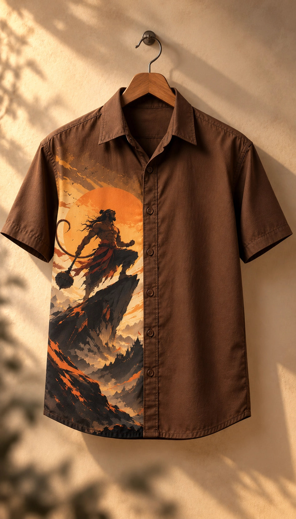 Hanuman with Gada Mythological Half Sleeves Shirt - XPSTFS