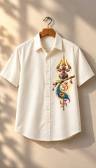 Small Trishul Damru Mythological Half Sleeves Shirt - XPSTHS