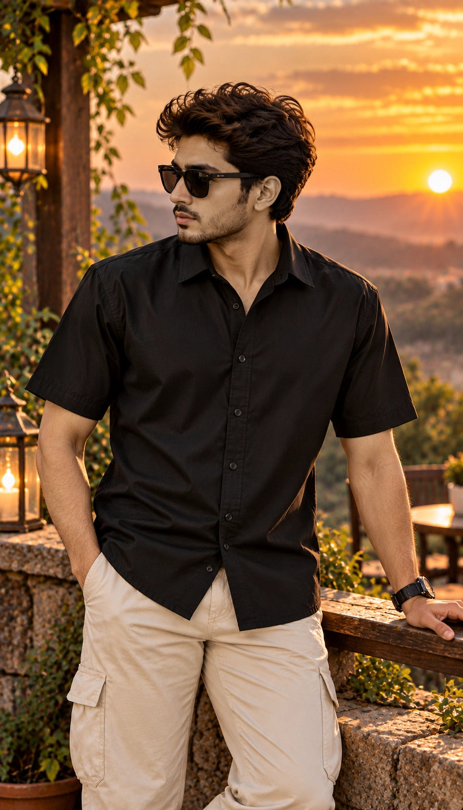 Dark Hanuman Mythological Half Sleeves Shirt - XPSTHS