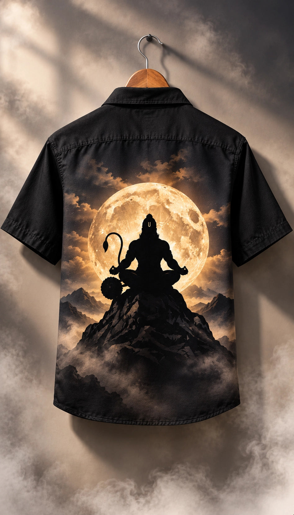 Dark Hanuman Mythological Half Sleeves Shirt - XPSTHS