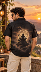 Dark Hanuman Mythological Half Sleeves Shirt - XPSTHS