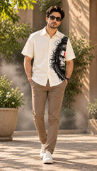 Hanuman Half Face Mythological Half Sleeves Shirt - XPSTHS