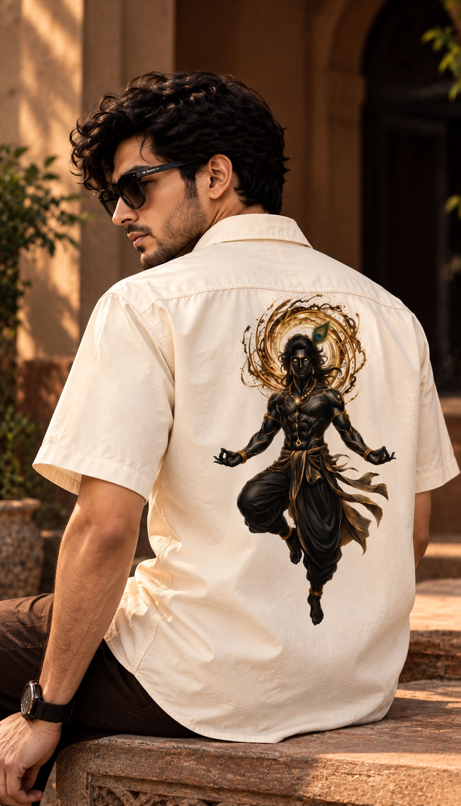 Krishna Mythological Printed Half Sleeves Shirt - XPSTHS